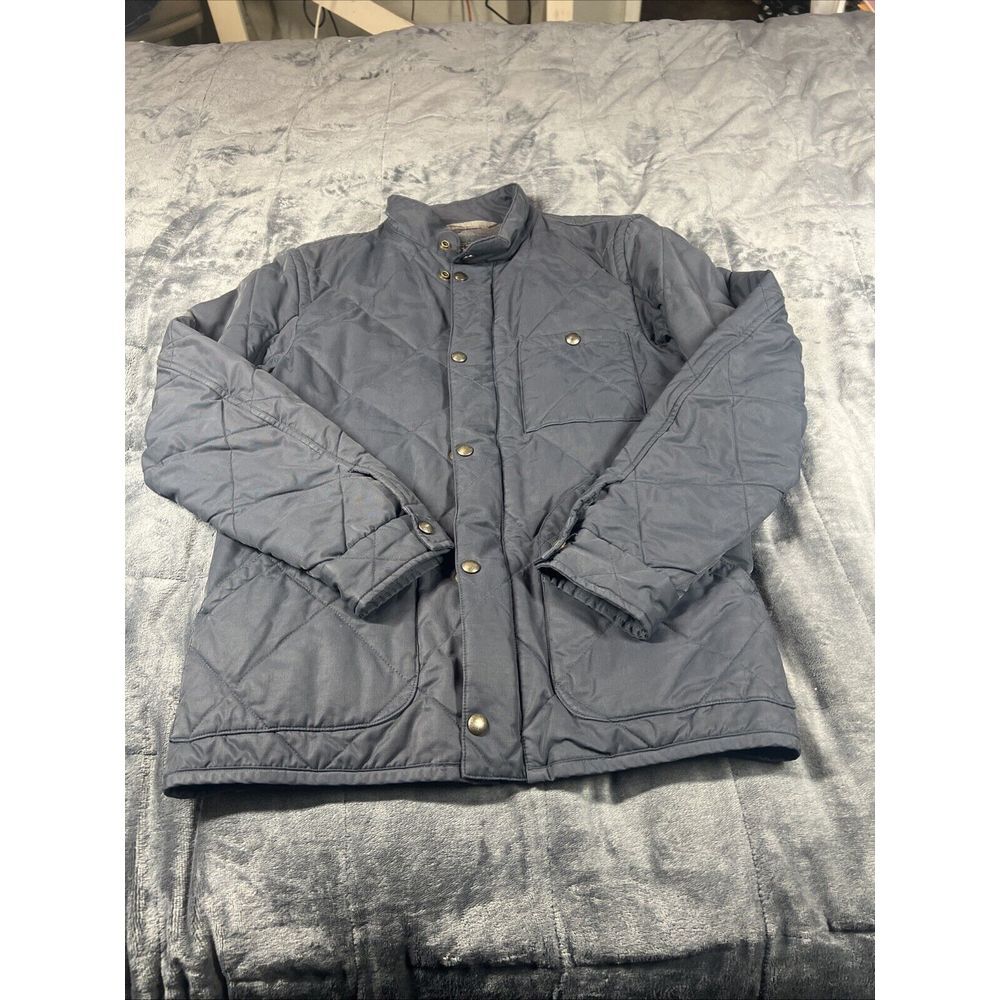 J Crew black Quilt Style Bomber Jacket Outer Wear‎ Zip Button Men's Size S